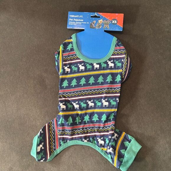 Vibrant Life Christmas Themed Pet Dog Cat Pajamas Size XS NEW - Picture 2 of 7